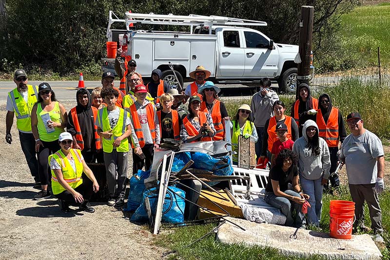 community volunteers helping outdoors