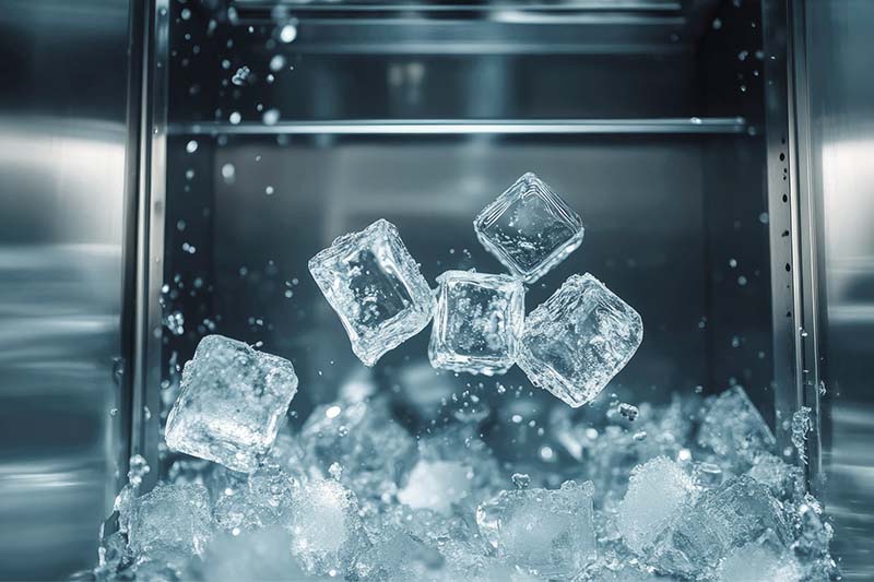 ice cubes in ice cube maker